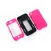 iPhone 4 4s - 3 Piece Hard Plastic Silicone Hybrid Shock Proof Drop KickStand Protective Phone Cover Case - Black Rose